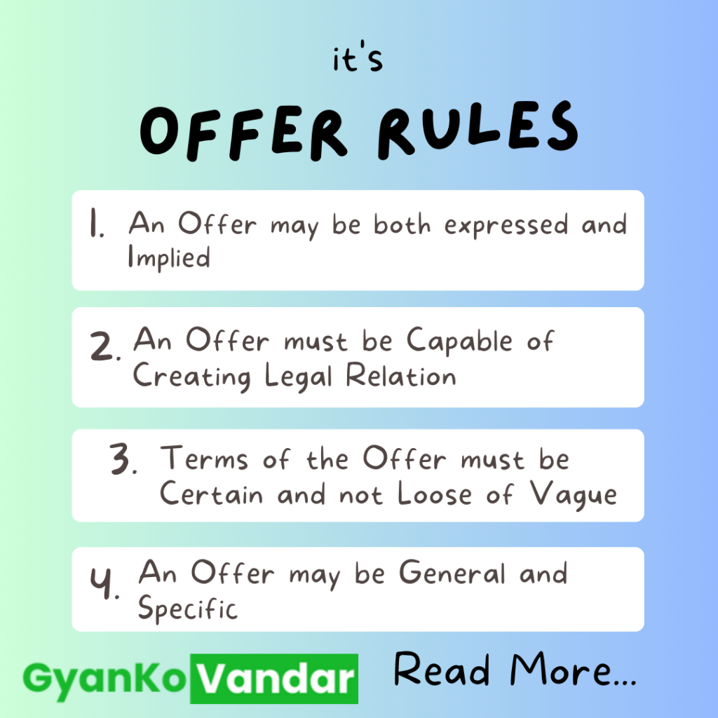 Rules of Offer in Business Contract Law